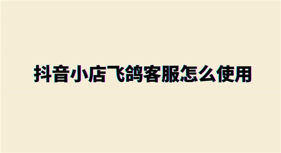 抖音小店飞鸽客服怎么使用