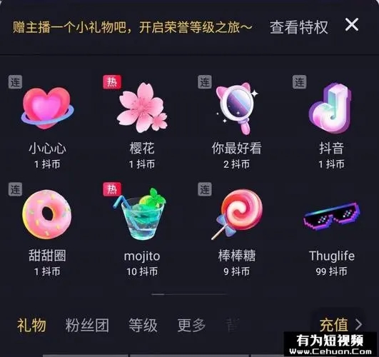 抖音新礼物需要多少钱全点亮 分享相关价目表