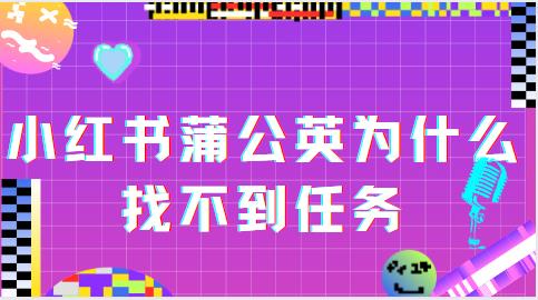 小红书蒲公英为什么找不到任务