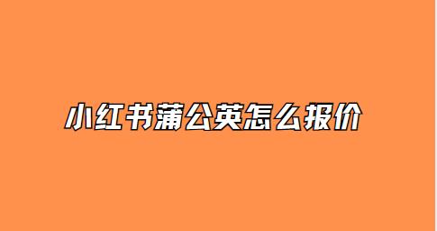 小红书蒲公英怎么报价 
