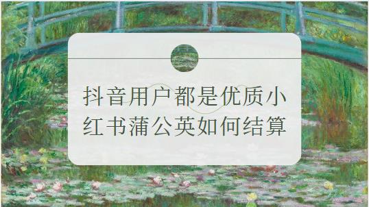 小红书蒲公英如何结算