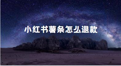 小红书薯条怎么退款