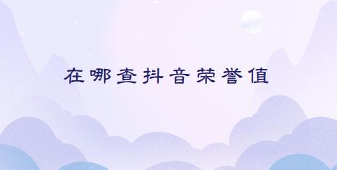 在哪查抖音荣誉值