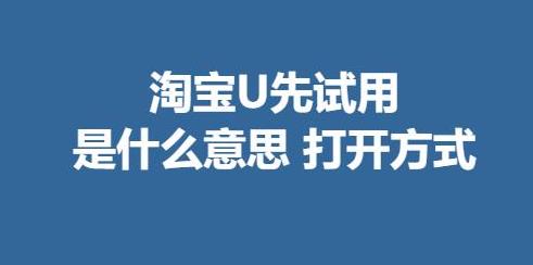 淘宝U先试用是什么意