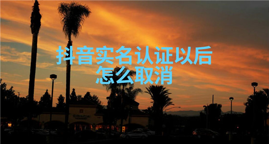 抖音实名认证以后怎么取消