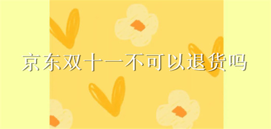 京东双十一不可以退货吗