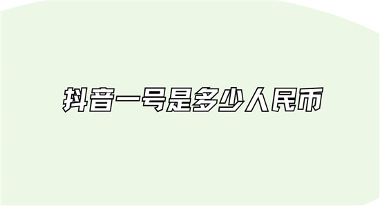 抖音一号是多少人民币