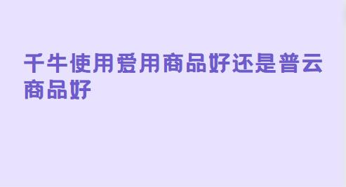 千牛使用爱用商品好还是普云商品好
