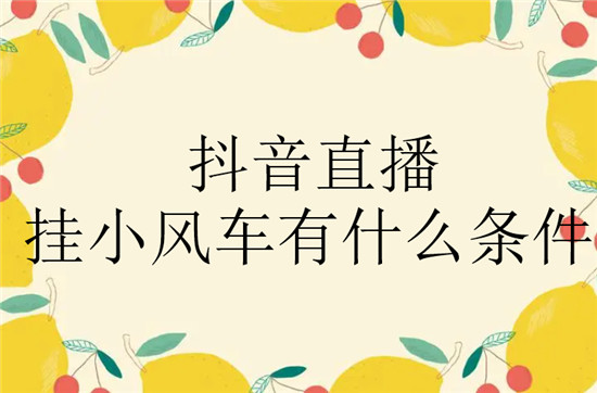 抖音直播挂小风车有什么条件