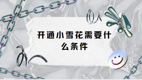 开通小雪花需要什么条件