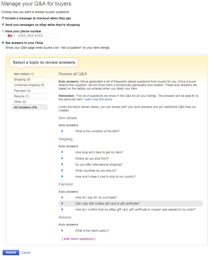 eBay如何设置在线问答 ebay自动问答设置教程