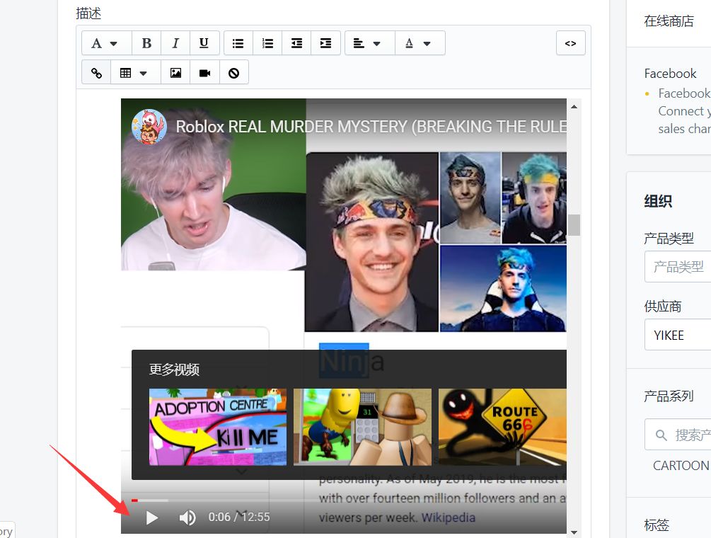 shopify怎么在商品中插入视频和外部链接 视频和外部链接的操作教程