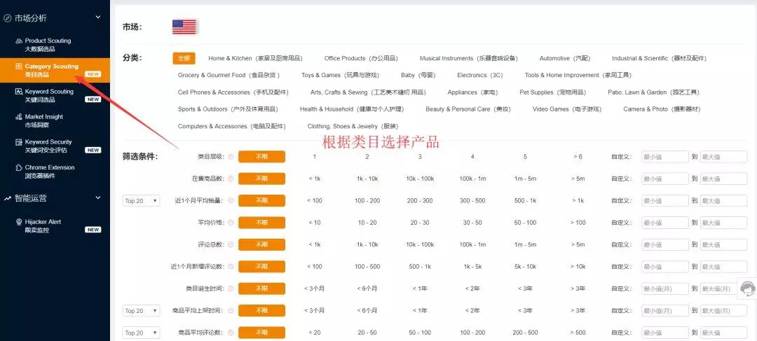 亚马逊免费大数据选品工具推荐 选品工具操作使用教程