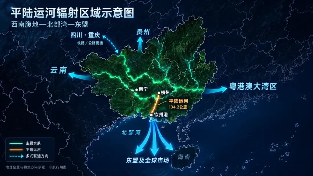 平陆运河正式通航，西南地区新增通江达海出海通道